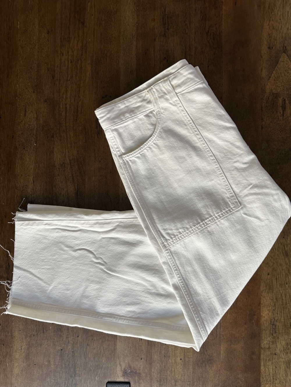 Madewell White The Darted Barrel-Leg Jean